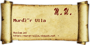 Murár Ulla névjegykártya
